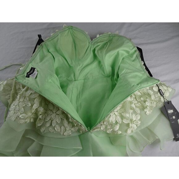 Andrea & Leo Couture Green Dress Size 6 - Picture 6 of 11